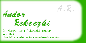 andor rekeczki business card